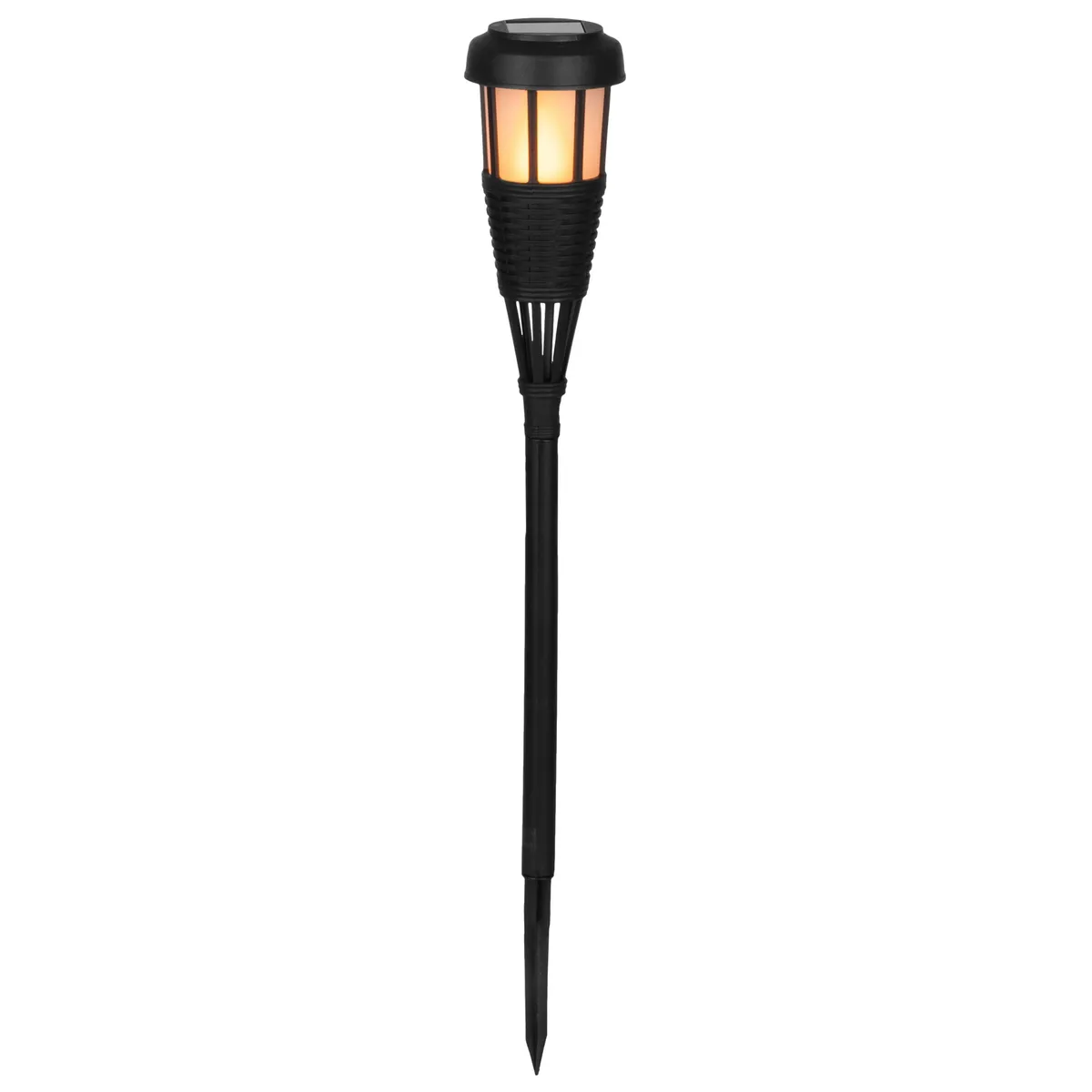 Lampa ogrodowa solarna, czarna, 6x LED, wbijana, ciepła biała, 7,5x51 cm, photo 2 of 5
