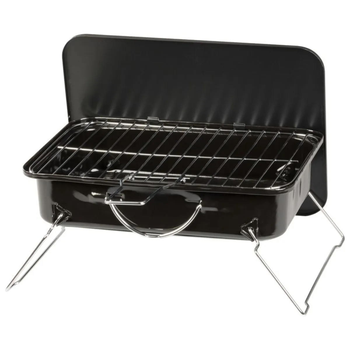 Grill węglowy przenośny, stalowy, do ogrodu i na taras, 37x27x17 cm, photo 1 of 8