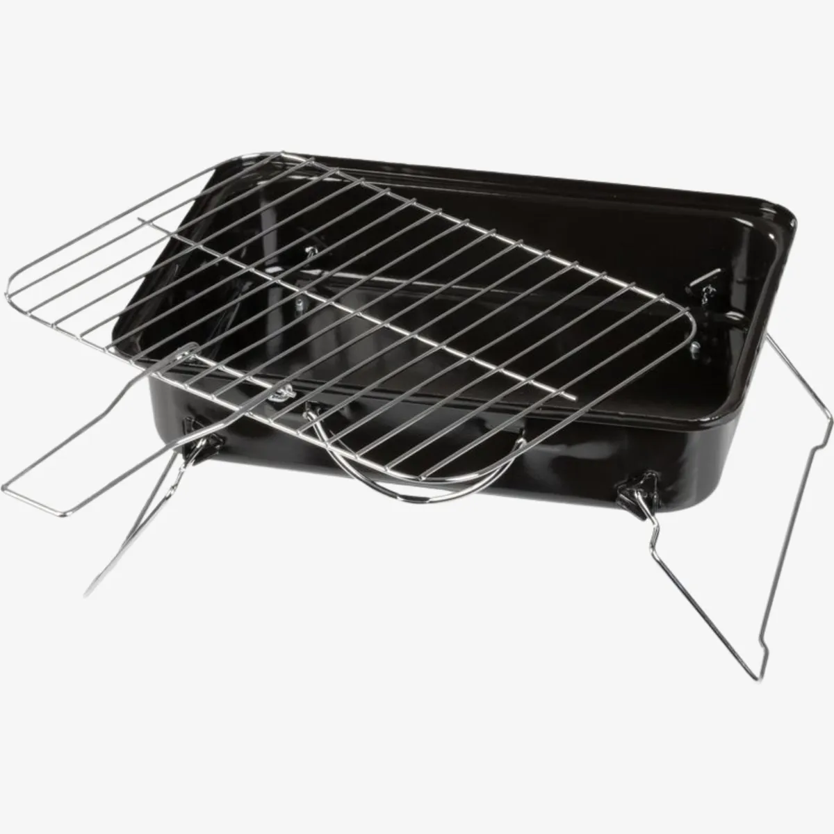 Grill węglowy przenośny, stalowy, do ogrodu i na taras, 37x27x17 cm, photo 7 of 8