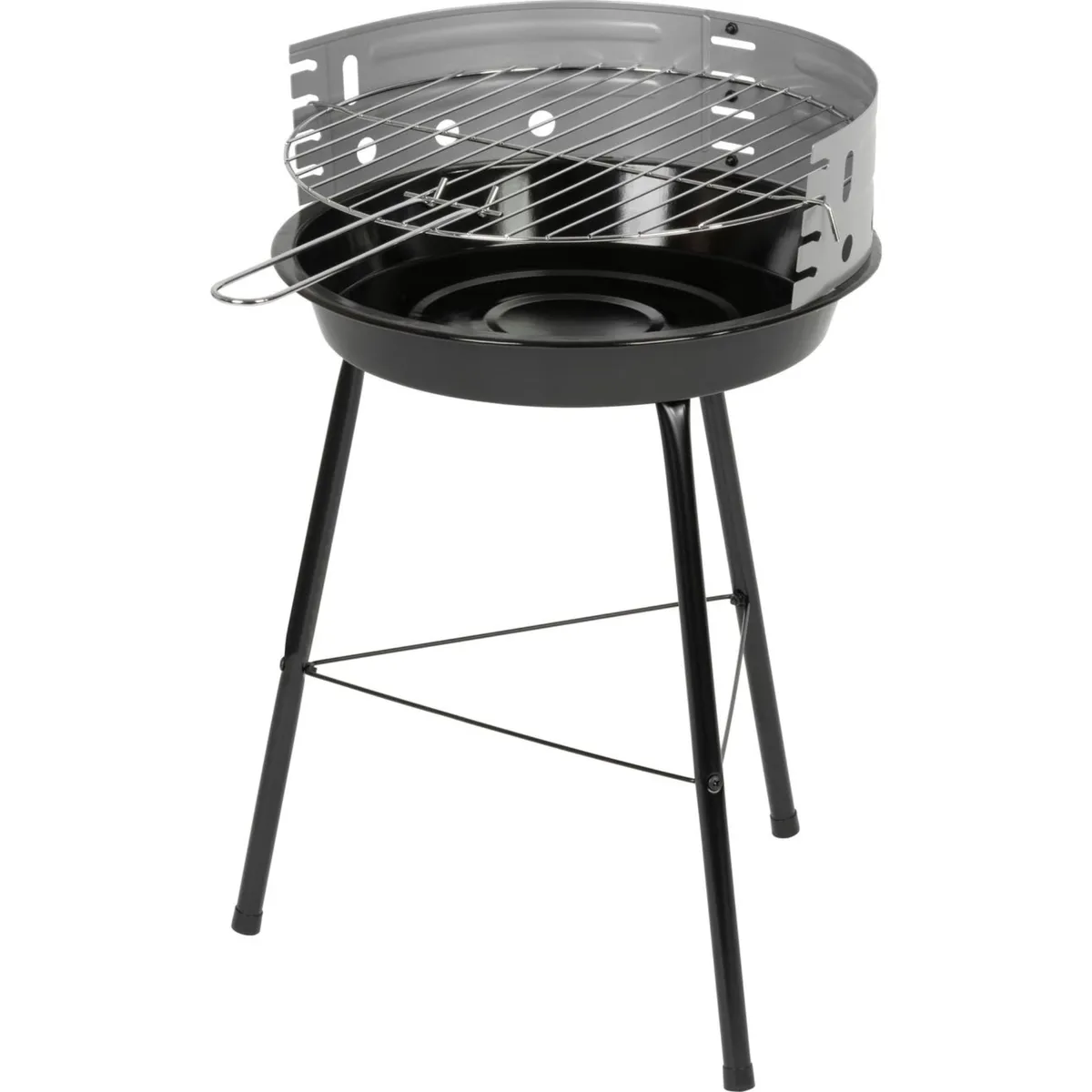 Grill węglowy ogrodowy okrągły czarny z rusztem, stalowy, 38 x 38 x 55 cm, photo 2 of 7