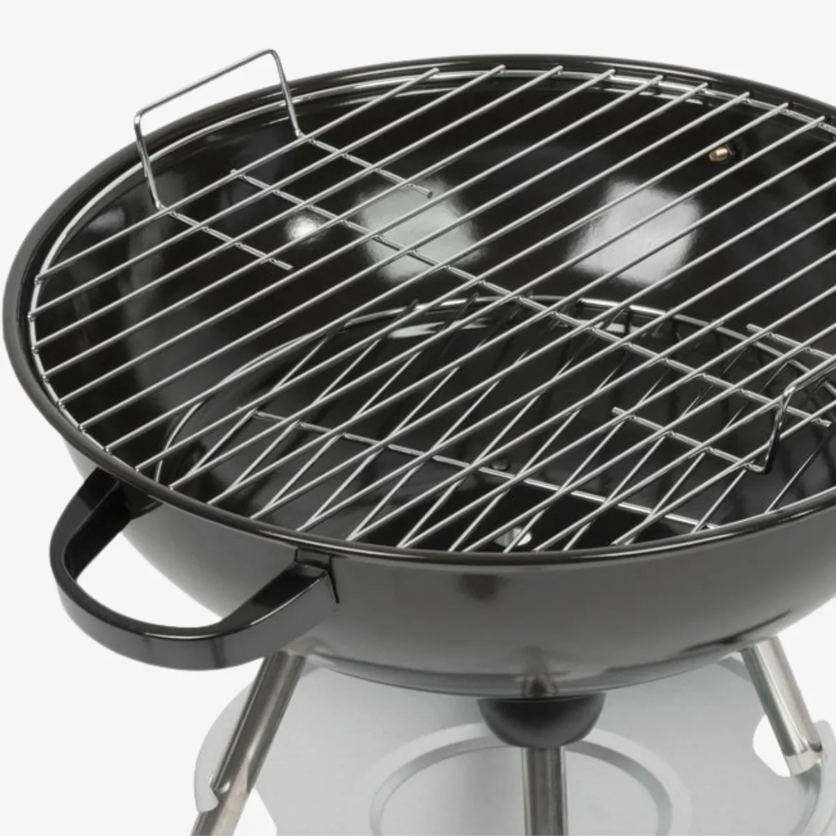 Grill węglowy ogrodowy czarny z rusztem chromowanym i półką, stalowy, 45x52,5x73,5 cm, photo 5 of 8