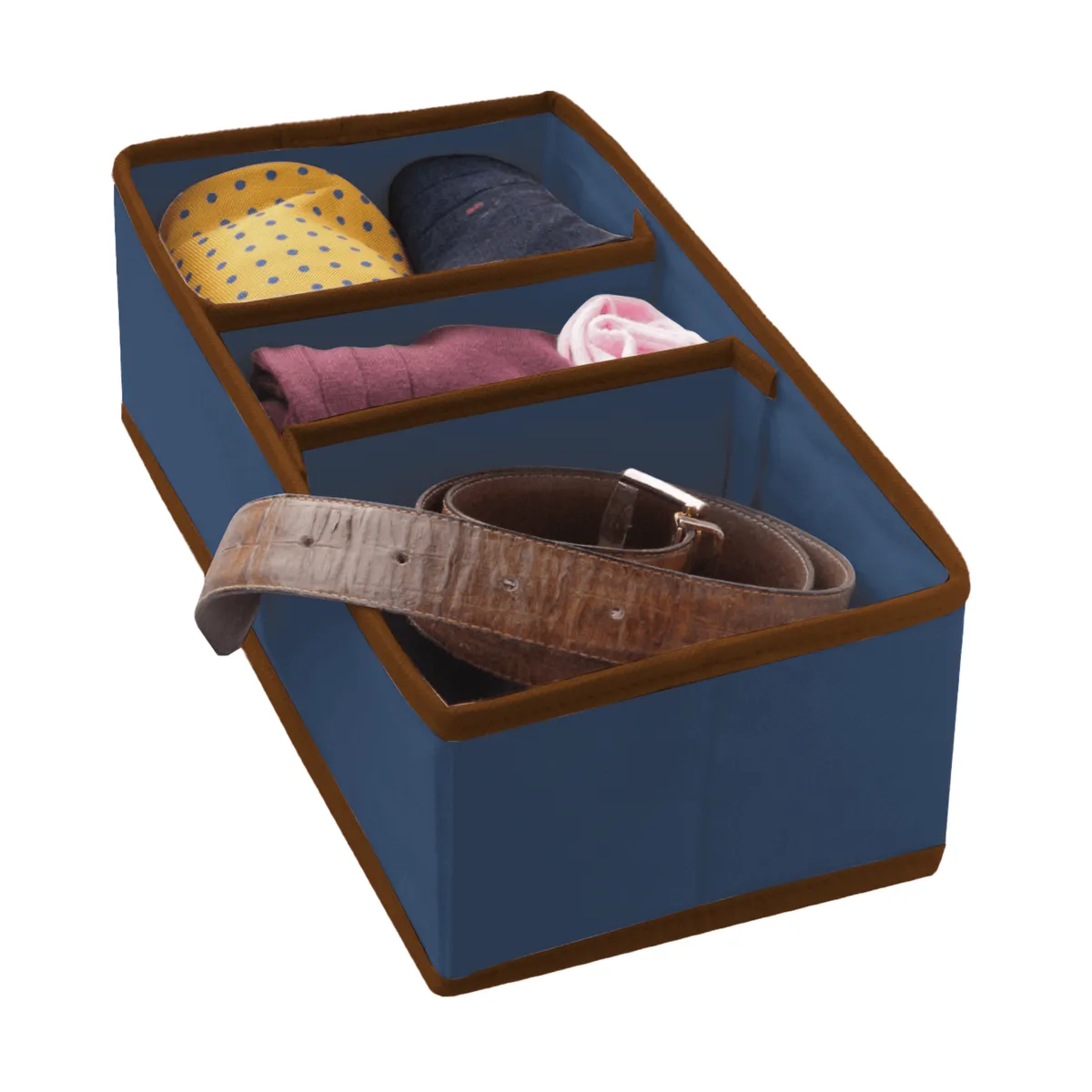 Niebieski organizer do szuflady 3 przegrody 30,5x15,5x10cm, photo 1 of 8