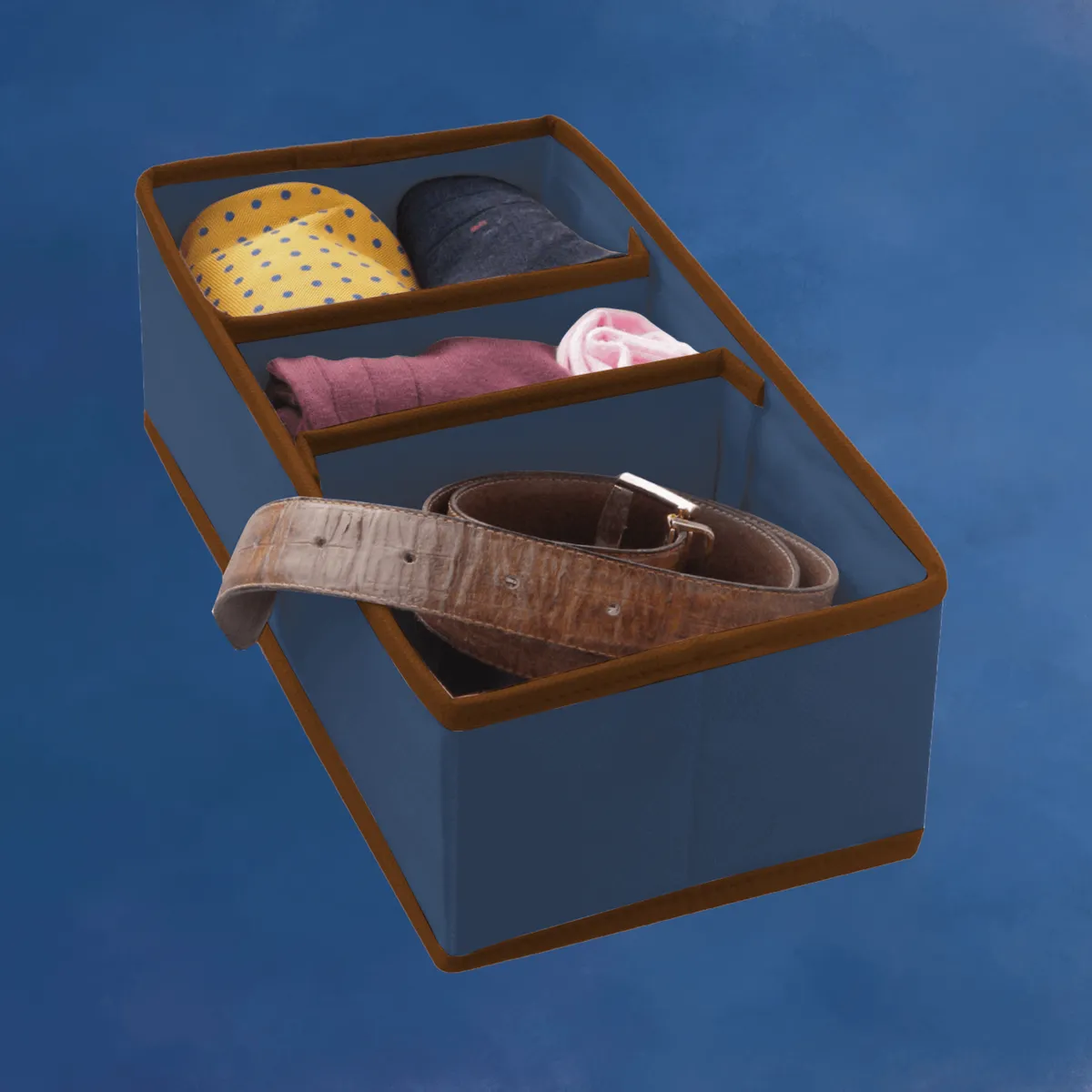 Niebieski organizer do szuflady 3 przegrody 30,5x15,5x10cm, photo 6 of 8