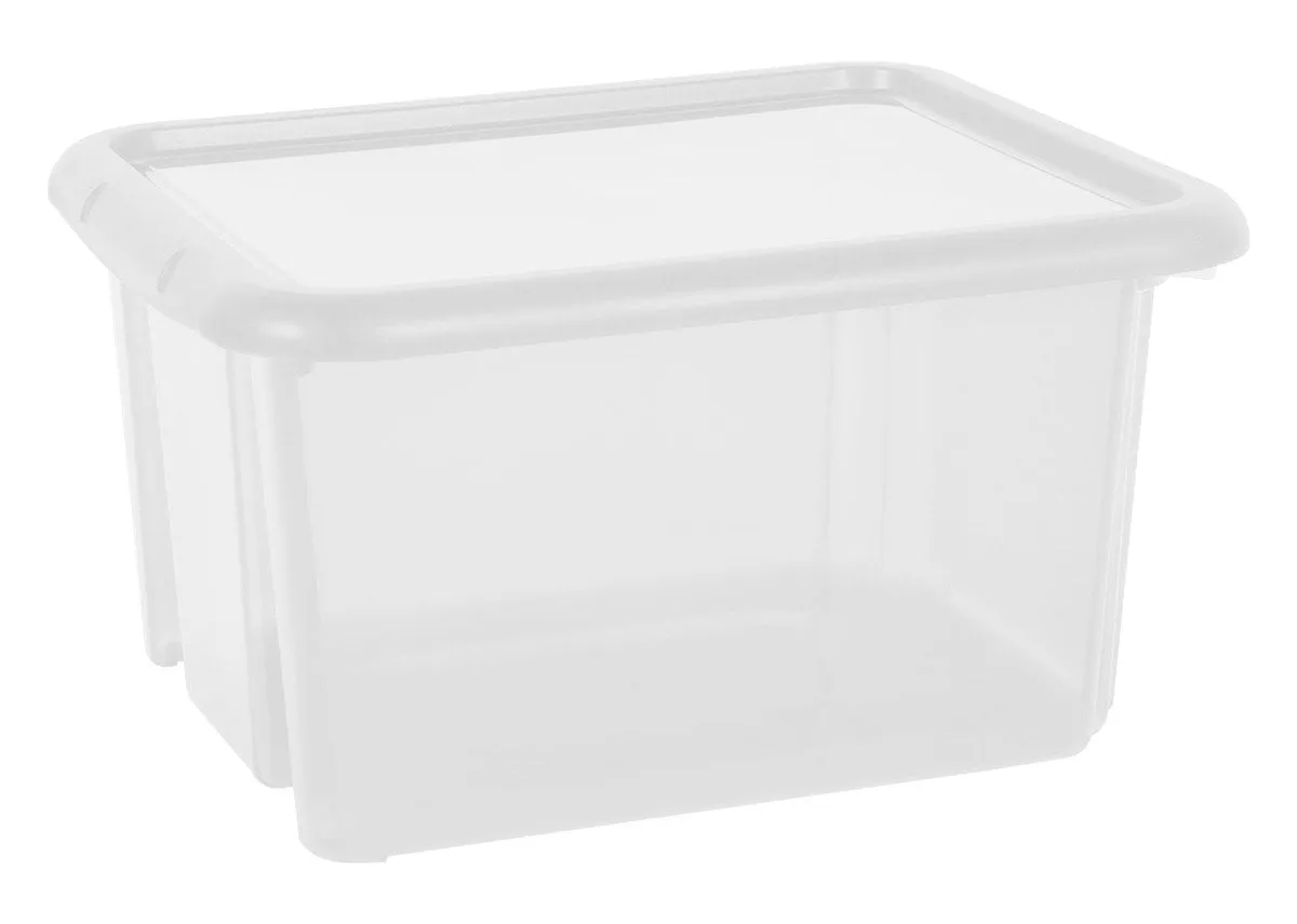 Pojemnik plastikowy 30L FUNNY z pokrywą TRANSPARENTNY, photo 1 of 8