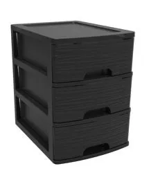 Organizer biurowy 3 szuflady A4 21L, czarny kamień z ergonomicznymi uchwytami, photo 2 of 2