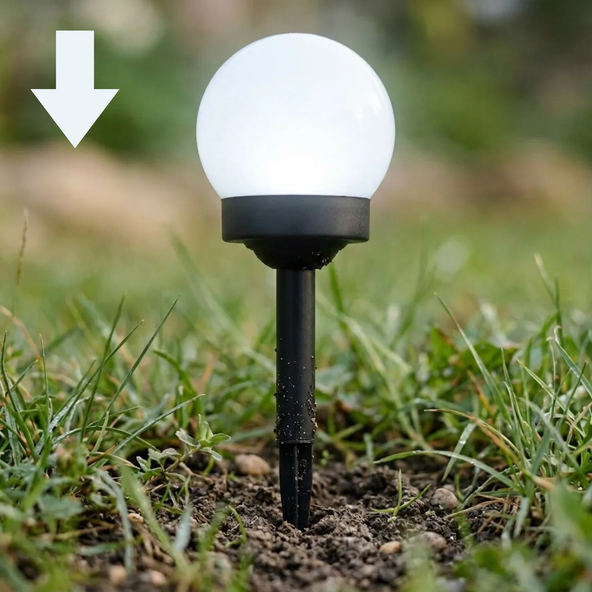 Lampa ogrodowa solarna wbijana, 1x LED, baterie AAA, IP44, wys. 10 cm, zimne światło, photo 2 of 8