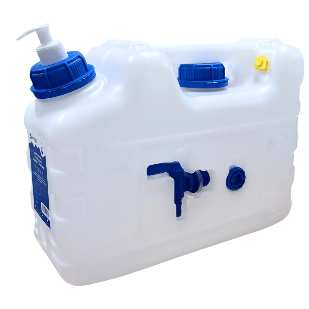 Kanister na wodę 3w1 z kranikiem i umywalką, transparentny HDPE, 10L, photo 1 of 8