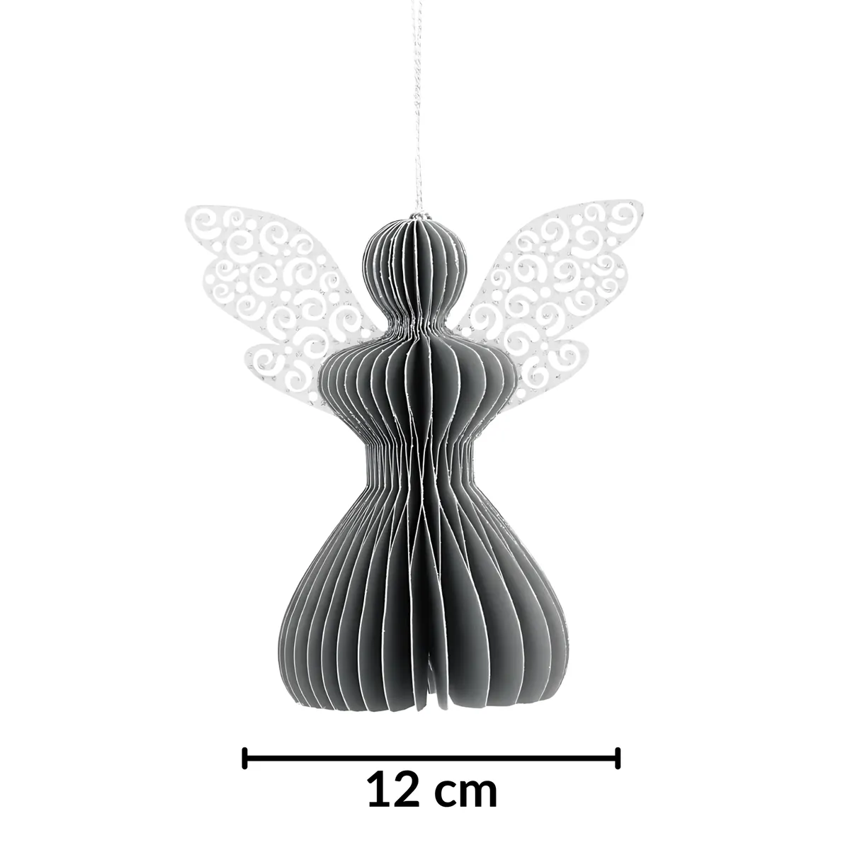 Aniołek papierowy składany 12cm – stylowa szarość, photo 2 of 7
