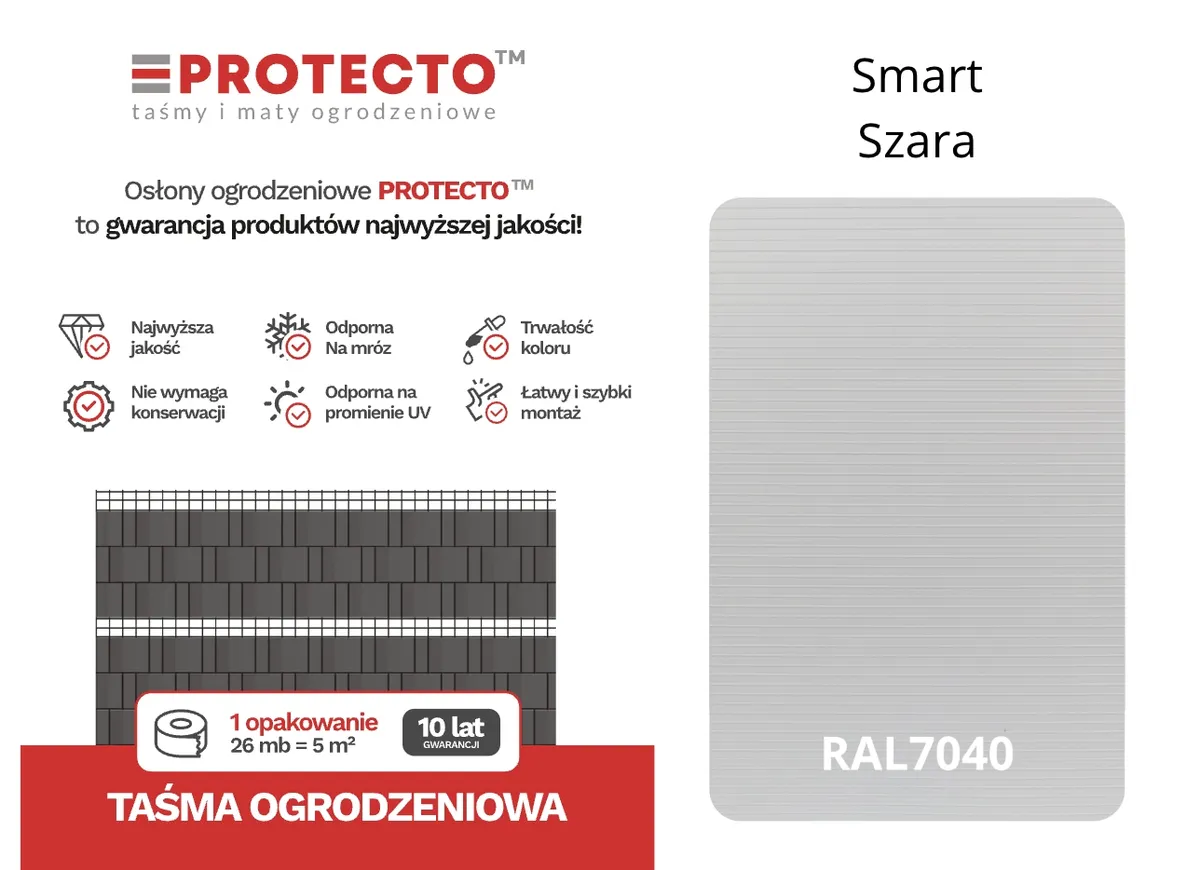 Taśma ogrodzeniowa ROLKA 26mb SMART 19cm PROTECTO™, photo 3 of 8