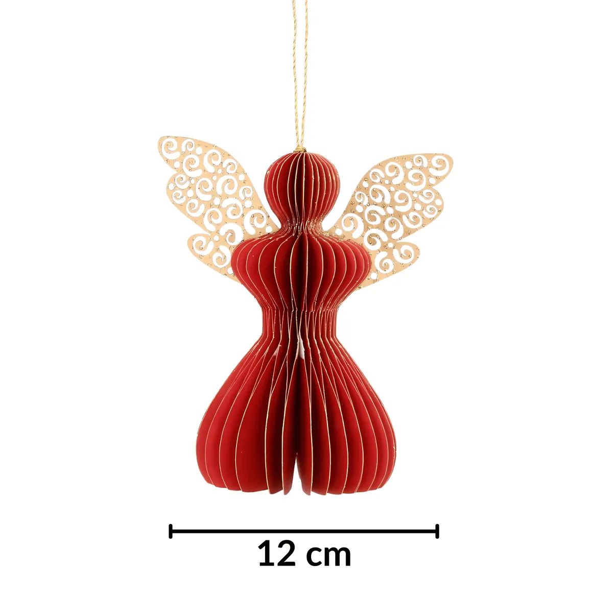 Aniołek papierowy składany 12cm – świąteczna czerwień, photo 2 of 7
